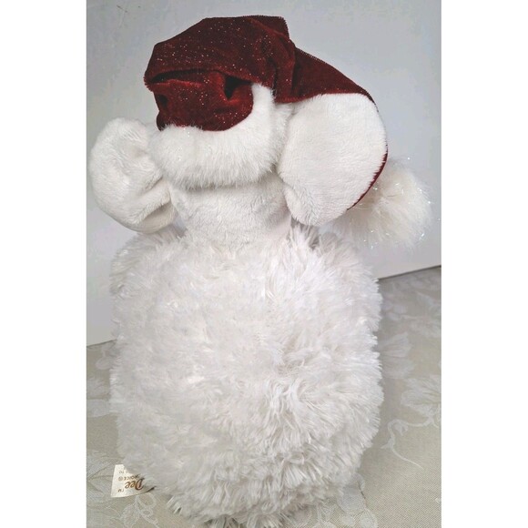 Dan Dee Collectors Choice White Christmas Mouse Red Hat Stuffed Animal Plush Toy - Picture 4 of 7